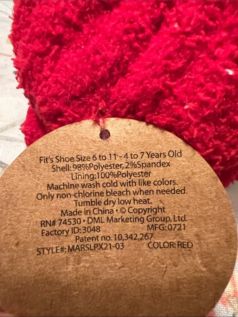 Children’s Slippers LI’L Bear fit shoe size 6 to 11 Age